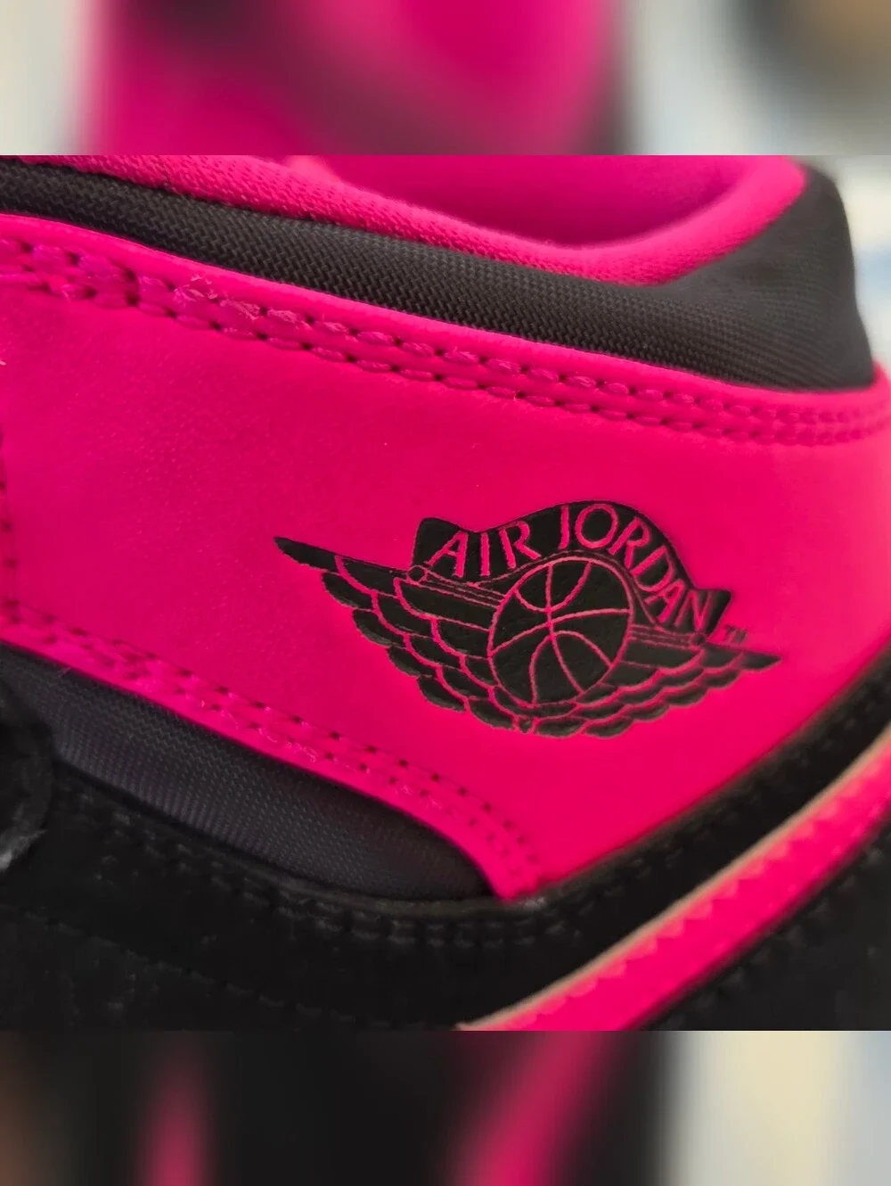 Nike Air Jordan Hi Retro Sneakers - Black/Hot Pink, Youth 4.5, Pre-owned